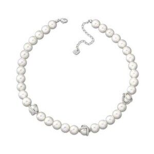 Swarovski Nude Pearl Necklace with Crystal Accents